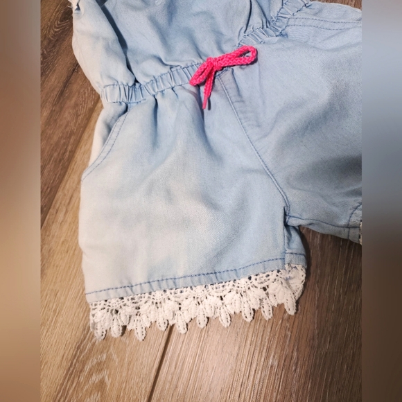 DKNY toddler girls denim color faded shorts jumpsuit Size 2T - Picture 4 of 11